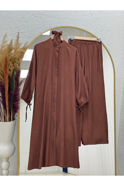 BENAHOLL طقم هالونا مكون من تونيك برباط عند الكاحل وبنطلون طويل - EK592.3 بني