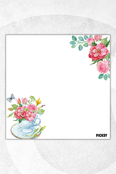 Ficksy Flower Memo Pad - 9*9 cm Size - 50 Sheets - Notepad - Memopad - Note Paper - to Do List - Notebook