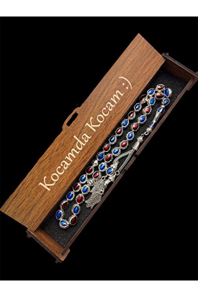 KANUNİ TESBİH Rozariu cu design special, albastru burgundă, rozariu din metal...