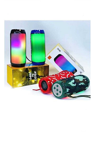 Generic TS100 Portable Night Light LED Speaker Waterproof Speaker Outdoor Subwoofer Bass Wireless Speakers