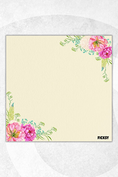 Ficksy Flower Memo Pad - 9*9 cm Size - 50 Sheets - Notepad - Memopad - Note Paper - to Do List - Notebook