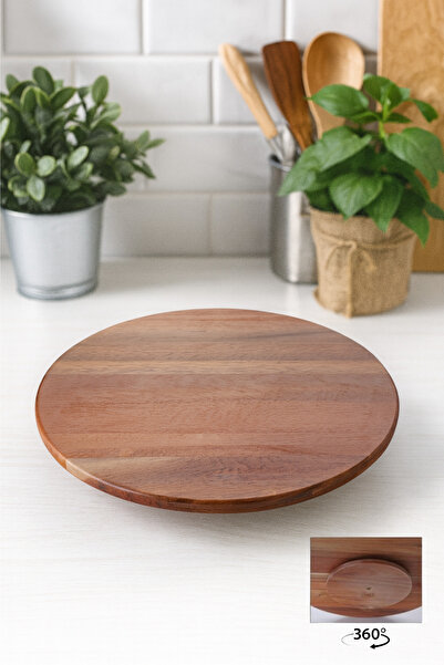 Çavdar Group Akasya 32 cm Dönerli Pizza Tahtası Peynir Kahvaltı Servis Sunum Tabağı