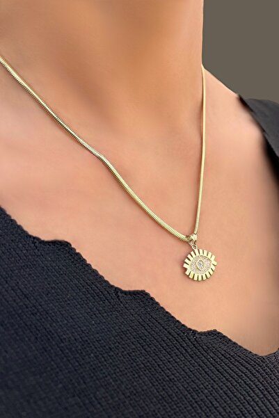 Altınaşkı Kirpik Uçlu Balıksırtı Altın Kolye