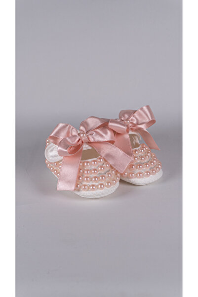 Éloi Pembe İncili Saten Yenidoğan Bebek Ayakkabısı / Kız Bebek Mevlüt Ayakkab...