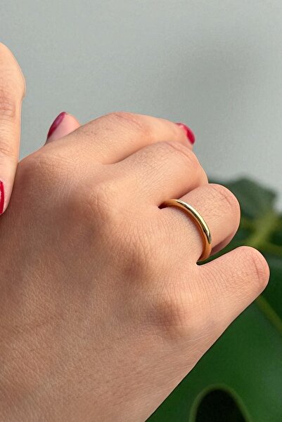 Utku Kuyumculuk 14 AYAR İÇİ DOLU 2 MM SİMİT ALYANS YÜZÜK