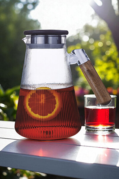 Home Valora Akasya Kapaklı ve Saplı Filtreli Cam Sürahi 1,8 Litre