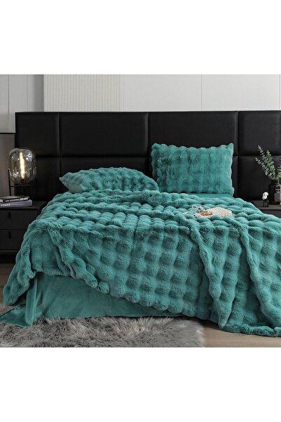 FIONNA.RO Fluffy Faux Fur Rabbit Bedding - Rabbit Luxury Edition - Turquoise