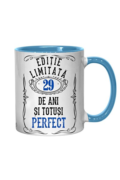T&M Personalizare Cană personalizată - Ediție limitată 29 de ani și perfectă, albastră, 330 ml