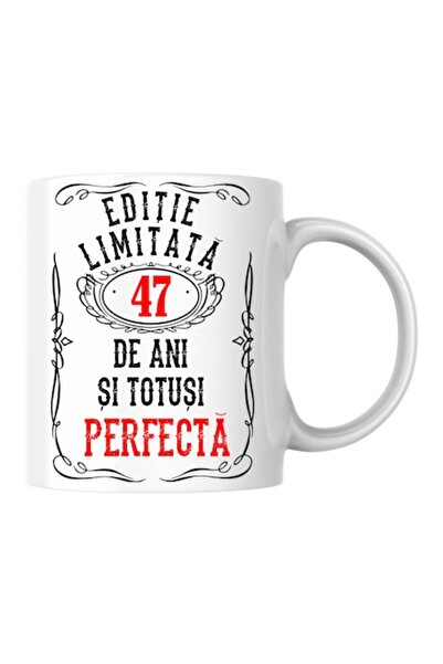 T&M Personalizare Cană personalizată - Ediție limitată 47 de ani, albă, 330 ml