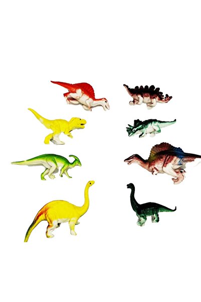 Vision Set 8 dinosaur figurines, Park Kids Dinosaur, soft rubber, 15 cm, multicolor, XXI