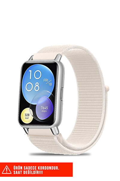 Nezih Case Huawei Watch Fit 2 Uyumlu Hasır Örgü Spor Cırtlı Pratik Naylon Kor...