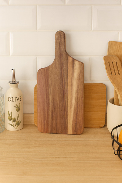 Çavdar Group Acacia Luxury 39X18 cm Rectangular Presentation Plate Breakfast Plate Presentation Plate Serving Plate