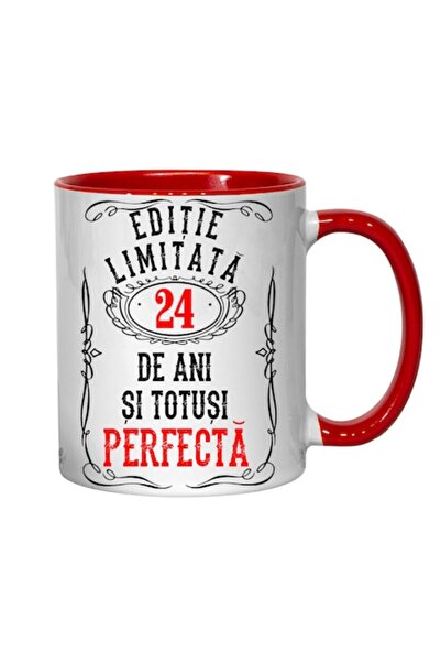 T&M Personalizare Personalized Mug - Limited Edition 24 Years and Perfect, Red, 330 ml