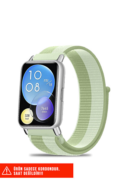 Nezih Case Huawei Watch Fit 2 Uyumlu Hasır Örgü Spor Cırtlı Pratik Naylon Kor...