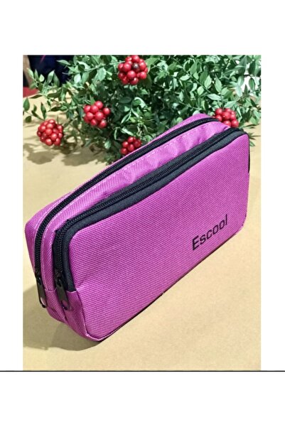 Escool مقلمة ذات قسمين - عملية وأنيقة، مقاس 21x11 سم