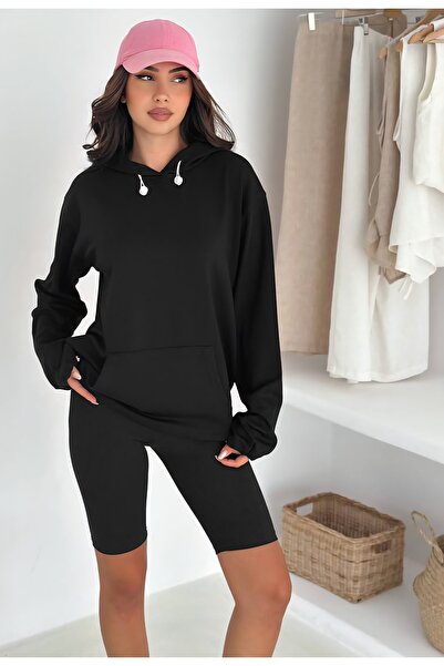 Noa Noa Суичър с качулка с джоб и кенгуру