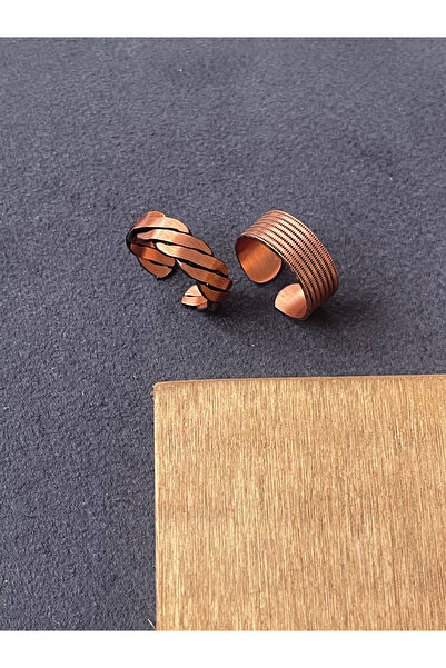 Rupen Kraft خاتم نحاسي مصنوع يدويًا بنسبة 100% بتصميم من قطعتين، خاتم نحاسي ق...