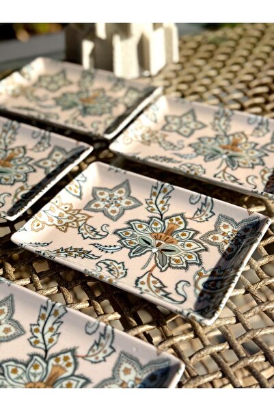 Porland Dilfiruz 6-Person Square Cake Plate 18X13Cm 04Ppo000525