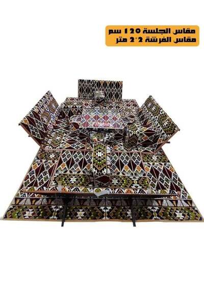 Cady One Mega Khadi One Traditional Floor Seating Set with 9 Pieces