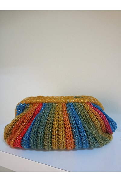 Home Renkli El Örgüsü Portföy/Clutch Çanta
