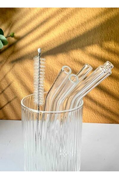 KIZILELMADA 6 قطع من الشفاطات الزجاجية و1 فرشاة تنظيف - مجموعة قابلة لإعادة ا...