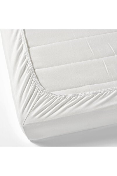 IKEA LEN Fitted sheet for cot, white, 60 x 120 cm, 2 pack