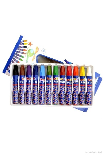 Smart Kids Set of 12 Colored Pastel Crayons - Ideal for School, Hobby, and Art