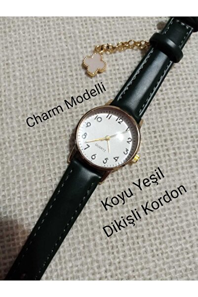 Brality ساعة يد نسائية طراز فينتاج ريترو بحزام أخضر داكن CHARMLI - هيكل ذهبي ...