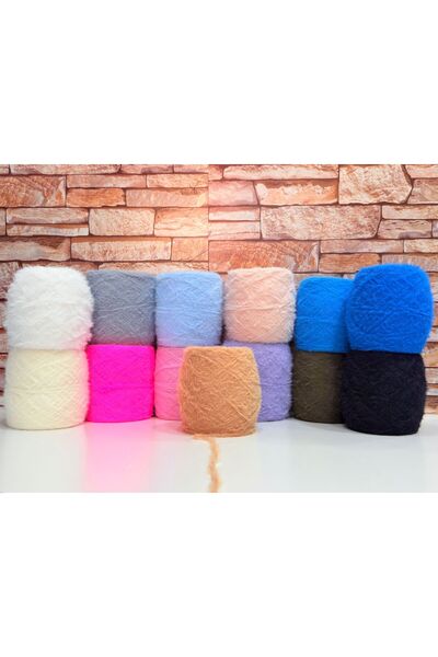 DmrTuhafiye Tavşan Tüyü ip El Örgü İpi 200gr - Camel