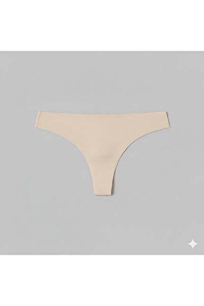 Cottondance Kadın Cotton Micro Lazer Kesim Dikişsiz String Tanga Külot Pamuklu (Siyah – Ten – Bej Renk)