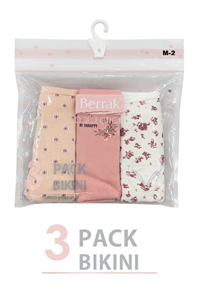 Cozify Berrak İç Giyim 3’lü Pamuklu Bikini Külot S-M-L-Xl