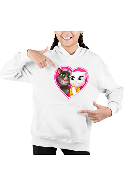 OEM Παιδικό Φούτερ με Κουκούλα My Talking Tom Angela Love για την Ημέρα του Α...