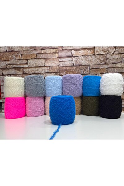 DmrTuhafiye Rabbit Hair Yarn Hand Knitting Yarn 200Gr - Sax Blue