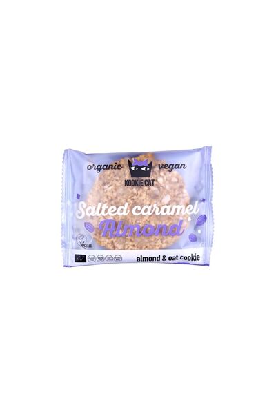 Kookie Cat Fursec bio cu migdale și caramel sărat, fără gluten, vegan, Kookie Cat, 50 g