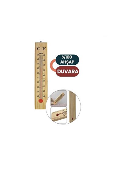 Genel Markalar Vintage Ahşap Termometre – Duvar Tipi, Estetik ve Fonksiyonel
