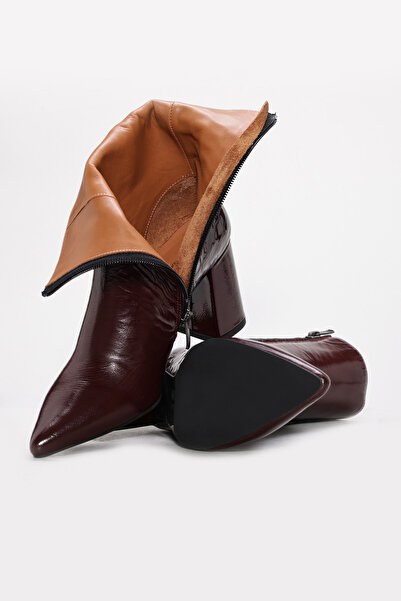 Ayakkabıhane حذاء نسائي ذو كعب سميك من جلد التمساح الأصلي عالي الجودة باللون ...