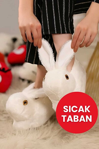 madam gold Rabbit Figured Plush Slippers Home Slippers Unisex Rabbit Slippers
