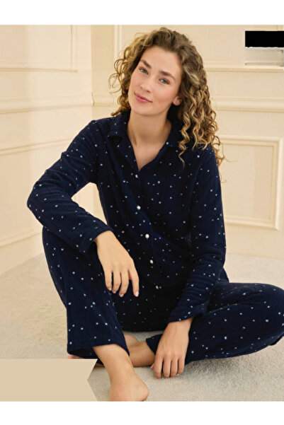 ARCAN طقم نسائي مكون من قطعتين من الصوف المضلع الأبيض بنقشة النجوم الصغيرة مع...