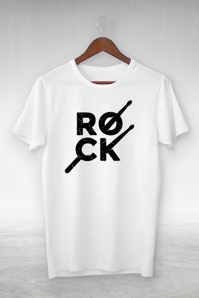 donamod Μπλουζάκι με εικονογράφηση με λευκές τσάντες τυμπάνων ροκ, unisex, Gs...