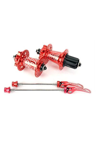 Genel Markalar XM490 Bisiklet Göbek Seti Ön Arka 32 Delik 6 Vida Kırmızı Renk