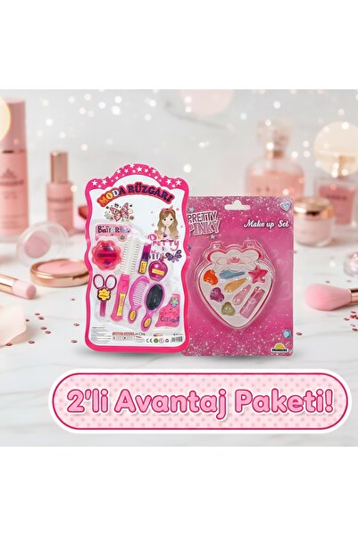 Depomiks Avm Pretty Pinky Makyaj Seti ve Moda Rüzgarı Kuaför Seti - Kız Çocuk...