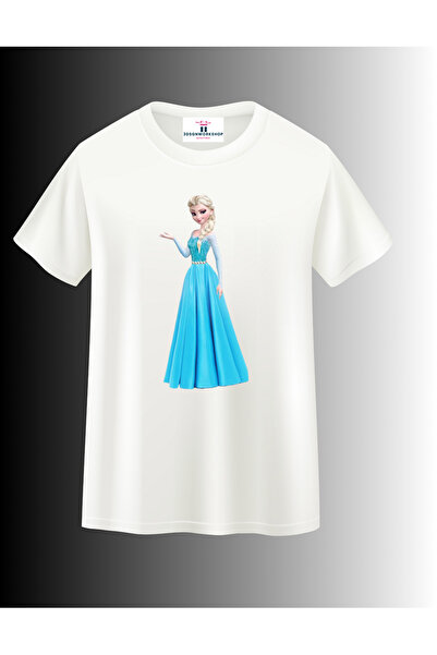 hediye Çizgi Film Karakteri Elsa Tasarım T-shirt(,Hediye,Paketi Yapılır,Not Yazılır)