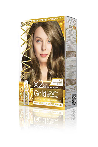 MAXX DELUXE Golden Beauty Set Saç Boyası 7.3 Fındık Kabuğu