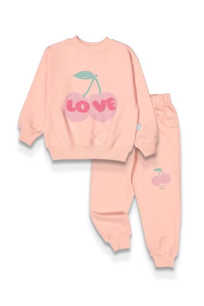 baby flamindo طقم رياضي للفتيات من بيبي فلاميندو بطباعة وتطريز الكرز مكون من ...