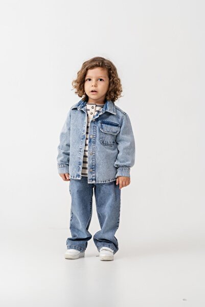 Magu Boys' Cotton Denim Jacket and Jean Pants Set