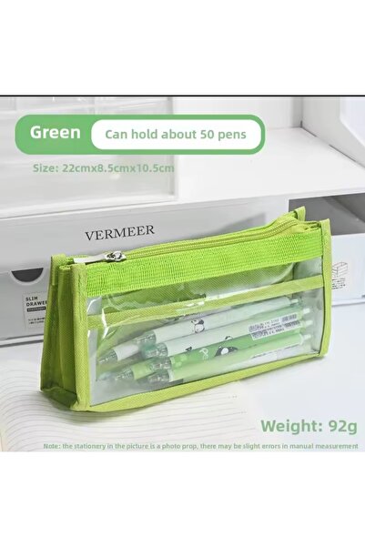 Meyra Accessories Transparent Waterproof Canvas Large Capacity Pencil Case Wallet Quality Stylish Design Preschool Gift