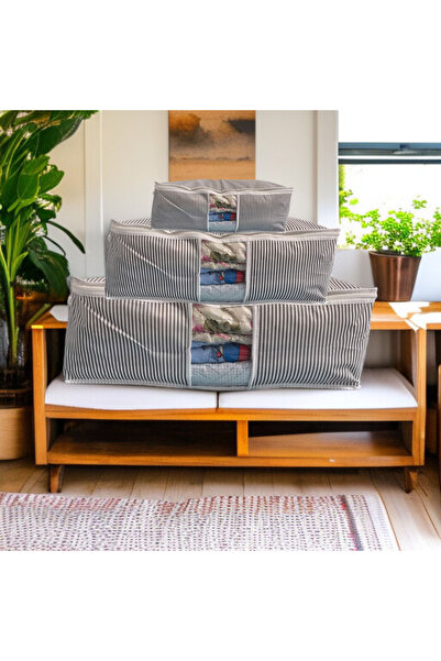 Miraç طقم من 3 قطع من الجوارب المخططة الرمادية ذات النوافذ، جوارب كازاك، جوار...