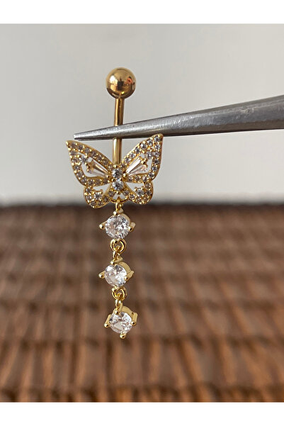 Rupen Kraft 316 L Cerrahi Çelik Özel Tasarım Kelebek Modeli Göbek Piercingi