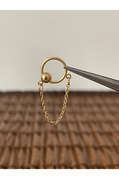 Rupen Kraft 316 L Cerrahi Çelik Top Zincirli Halka Kıkırdak Helix Tragus Piercingi