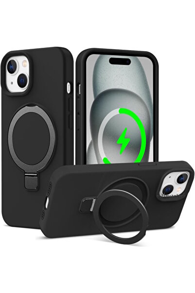 m.tk moveteck Apple iPhone 13 - 14 Kılıf Magsafe Halkalı Extra Standlı içi Ka...